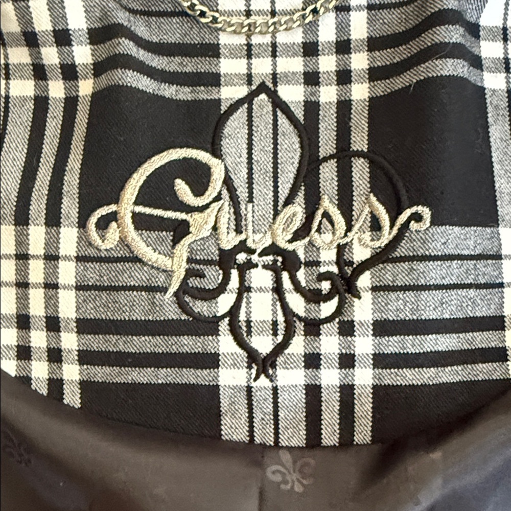 Guess Plaid Double-Breasted Black & White Blazer Jacket - Picture 2 of 11